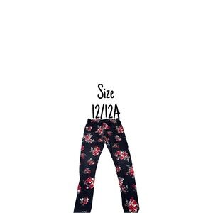 The Children's Place Black and Red Floral Leggings